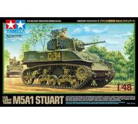 TAMIYA 32606 1:48 US M5A1 Stuart Light Tank - Maqueta de construcción de plástico, para montar, réplica detallada, medio, verde