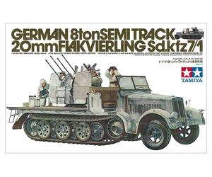 Tamiya 35050 Alemán 8 Tonelada Pista Media Sdkfz 7/1 20mm 1/35 Plastico T48
