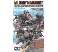 Tamiya 35386 1:35 Fig. Set Tropas MG alemanas (5) WW2 - Kit para modelismo, Kit de plástico, Kit para Montaje, réplica Detallada, Mediano