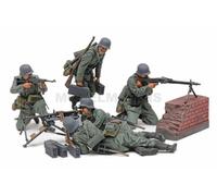 Tamiya 35386 1:35 Fig. Set Tropas MG alemanas (5) WW2 - Kit para modelismo, Kit de plástico, Kit para Montaje, réplica Detallada, Mediano
