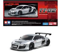 Tamiya 47517 1:10 RC Audi R8 LMS 2008 TT-02 - Coche teledirigido, vehículo, modelismo, Montaje, afición, Kit de Montaje RC, sin Pintar