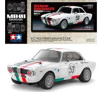 Tamiya 58732 1:10 RC Alfa ROM. Giulia SPR. Club MB-01 - Radio Control Coche, vehículo, modelismo, ensamblaje, Hobby, Kit RC, sin Pintar