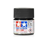 Tamiya 81518 - Pintura Acrílica Mini, Brillo Negro Satinado Frasco de 10 ml , X-18