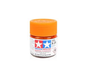 Tamiya Acrílico Mini X-26 - Botella de pintura naranja transparente de 10 ml