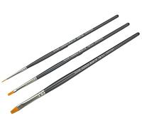 Tamiya Juego de cepillos de Alto Acabado estándar, 3 Piezas, Negro, Madera