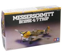 Tamiya- Messerschmitt 300060755-1:72 ME-BF 109E-4/7 Trup, avión, pie, réplica Fiel, plástico, Manualidades, Kit de Modelo, Montaje, sin Pintar (60755)