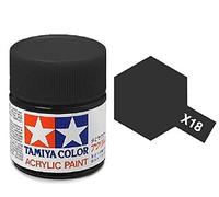 Tamiya - Pintura acrílica brillante, color semi gloss black (X-18), 10 ml