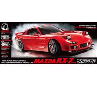 Tamiya RC Mazda RX-7 Drift 58648 1:10 (FD3S) S.TT-02D-coche teledirigido, vehículo, modelismo, Montaje, Hobby, Kit, sin Pintar, Color Rojo, Talla única