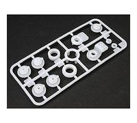 Tamiya Servo Saver Set, TAM50204 - Servo Saver para vehículo RC, blanco, para adolescentes y adultos, incluye adaptadores, resortes, manivela y tornillos