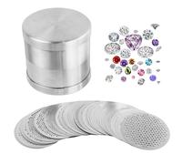 Tamiz clasificador de cuentas de acero inoxidable de 48 mm - Herramienta de fabricación de joyas de malla fina para clasificar diamantes y dimensionar piedras