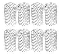 Tamiz de aluminio para canalones, protección para canalones, protección para canalones, filtro de lluvia, filtro de hojas, colador para hojas, canalones, cubiertas, 16 x 8,5 x 8,5 cm (8 unidades)