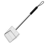 Tamiz de cenizas de carbón ahuecado para hoguera con mango largo | Pala para cenizas de chimenea para exteriores, jardín, camping, patio, barbacoa, interior, caja de arena para gallinero