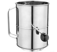 Tamiz de harina con mecanismo giratorio suave y malla fina de tamizado preciso en la fabricación de pasteles y pastelería (5 tazas)