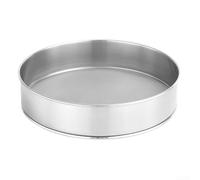 Tamiz de harina de acero inoxidable 304 resistente con red de malla 60 para mezclas de hornear sin grumos, bordes redondeados seguros, herramienta de cocina plateada fácil de limpiar, 30 cm