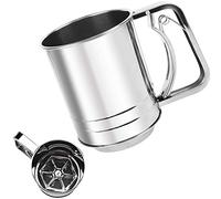 Tamiz de Harina de Acero Inoxidable, Herramienta para Hornear Manual Tamiz, Harina Tamiz, Colador Harina Doble Malla Con Asa, Utilizado para Tamizar Azúcar en Polvo, Harina Tapioca, Harina Repostería