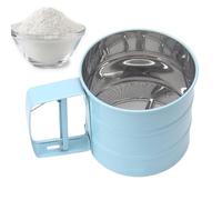 Tamiz de harina de acero inoxidable, tamiz de mano reutilizable, servicio prolongado, múltiples usos, taza de tamiz de pastelería, tamiz de polvo portátil para harinas finas, harinas gruesas