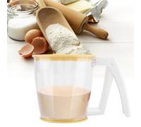 Tamiz de harina, filtro de harina mecánico de mano con tapa, para tamizar harina de cocina