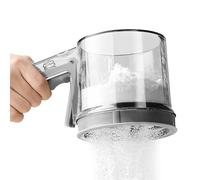 Tamiz de harina - Tamiz de malla semiautomático | Colador fino para hornear de acero inoxidable, colador de polvo para el hogar, cocina, restaurante, herramienta para polvo, azúcar, canela y quinua