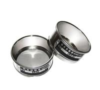 Tamiz de prueba, Tamiz de prueba laboratorio, 2 unidades, marco cromado, diámetro interior 10,5 cm, malla varios tamaños, con fondo y tapa(325 mesh(0.045mm))