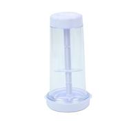 Tamiz giratorio de harina transparente de gran capacidad, dispensador de polvo de hornear tapioca de mano, recipiente de tamiz, herramienta de cocina, color blanco