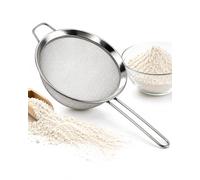 Tamiz multiusos de acero inoxidable de 20 cm, colador de cocina y tamiz de harina para hornear, cocinar y escurrir, colador de alimentos para sopa, jugo, arroz y pasta, colador de malla fina