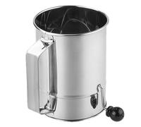 Tamiz para hornear - Coctelera de harina de acero inoxidable, tamiz de polvo de manivela, colador de taza de malla fina | Herramienta de pastelería de cocina para hornear pasteles, azúcar, harina, cac