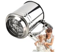Tamiz para hornear, colador de malla para el hogar, filtro de harina de doble capa, herramienta dispensadora de polvo fino, accesorio de cocina de acero inoxidable, ideal para espolvorear azúcar