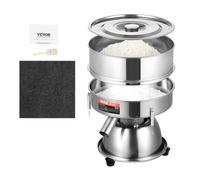 Tamiz vibratorio eléctrico automático VEVOR, máquina tamizadora de acero inoxidable con malla 10+60, máquina tamizadora de polvo automática de 45 W para encimera, tamizadora eléctrica para harina en p