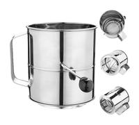 Tamizador De Harina - Acero Inoxidable 430 14.8x11.6x15.6cm | Taza Tamizadora De Harina Con Manivela | Criba De Biela | Herramienta De Repostería Manual Para El Tamizado Uniforme De Harinae, Azúcar, C