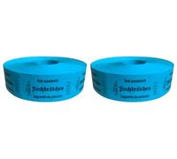 TAMLED Rollo de papel de pescado azul trilingüe, 2 rollos cada 1000 demoliciones, perforados, numerados consecutivamente, gastro, festival, comida, eventos, eventos, festivales populares, asociación