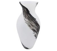 Tammaro Home Florero Amphora en Cristal de Murano satén Blanco con Venas Negras