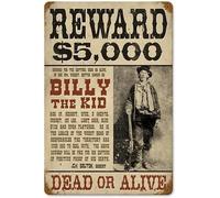 TammieLove Billy The Kid - Letrero de metal para decoración de pared para sala de estar, arte vintage, letrero de metal de 8 x 12 pulgadas, TinSignEUa25285
