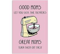 TammieLove Cartel de metal con texto en inglés "Baking Great Moms Turn Them Off First" de 20 x 30 cm, TinSignEUa23588