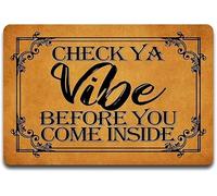 TammieLove Cartel de metal con texto en inglés "Check Ya Vibe Before You Come Indent", retro, vintage, póster de metal, decoración de pared, 20,3 x 30,5 cm, TinSignTammieLoveA1935