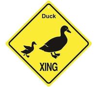 TammieLove Cartel de metal con texto en inglés "Duck Crossing Xing", 30,5 x 30,5 cm
