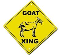 TammieLove Cartel de metal con texto en inglés «Goat Crossing Metal Novelty Sign» (30,5 x 30,5 cm)