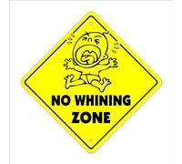 TammieLove Cartel de metal con texto en inglés "No Whining Crossing Decal Zone Xing Tall Crybabies Cry Babies Winers Pañales", letrero cuadrado de 30,5 x 30,5 cm