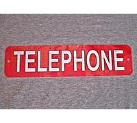 TammieLove Cartel de metal con texto en inglés "Telephone Public Pay Coin Vintage Réplica de cabina de teléfono rojo #3 Street de 4 x 16 pulgadas, Tinsign4x16a8513