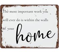 TammieLove Cartel de metal con texto en inglés "The Most Important Work You Will Ever Do Will Be Within The Walls of Your Metalls" (El trabajo más importante que harás será dentro de las paredes de tu