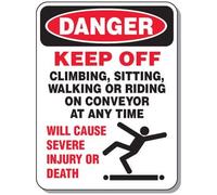 TammieLove Cartel de seguridad con transportador - Cartel de metal retro vintage con texto en inglés "Danger Keep Off Will Cause Severe", póster de metal para decoración de pared, 20 x 30 cm