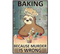 TammieLove Cartel metálico de hojalata con texto en inglés "Baking Because Murder Is Wrong", regalo para el día de la madre, 8 x 12 pulgadas, TinSignEUa43055