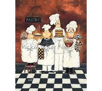 TammieLove Chefs Art Fat Chef S Chef Art Chef Art Chef Kitchen Art Four Tall Pastry Wall Decor Poster Garage Wall Decor Letrero de metal de 8 x 12 pulgadas