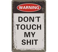 TammieLove Decor Warning Don't Touch My - Letrero de metal retro vintage para decoración de pared, 8 x 12 pulgadas