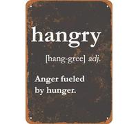 TammieLove Definition of Hangry - Letrero de metal de aluminio (20,3 x 30,5 cm)