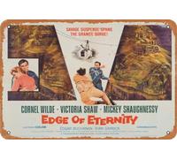TammieLove Edge of Eternity - Letrero de metal para decoración de pared, estilo retro, evita el deslumbramiento, ideal para cocina, sala de estar, decoración divertida, letrero de metal de 8 x 12