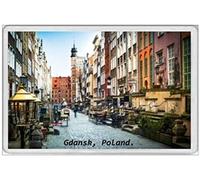 TammieLove GDANSK - Imán gigante para nevera - Polonia Polaca Polaca Varsovia Cracovia Cartel de lata de metal 20,3 x 30,5 cm