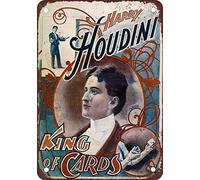 TammieLove Harry Houdini - Cartel de metal de Rey de tarjetas, 20,3 x 30,5 cm