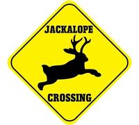 TammieLove Jackalope Crossing Style A - Letrero de metal para decoración de pared, 30,5 x 30,5 cm, TinSign12X12a6023