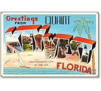 TammieLove Key West Florida Florida - Cartel de metal para decoración de pared, diseño retro vintage de 8 x 12 pulgadas