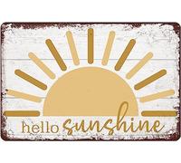 TammieLove Letrero de lata con texto en inglés "Hello Sunshine" de verano y sol, póster retro de metal, póster de metal para decoración de pared, 20 x 30 cm, TinSignTammieLoveA5677